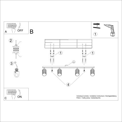 Brilagi - Oświetlenie punktowe CRESTO 4xGU10/10W/230V białe