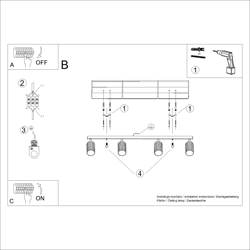 Brilagi - Oświetlenie punktowe CRESTO 4xGU10/10W/230V białe