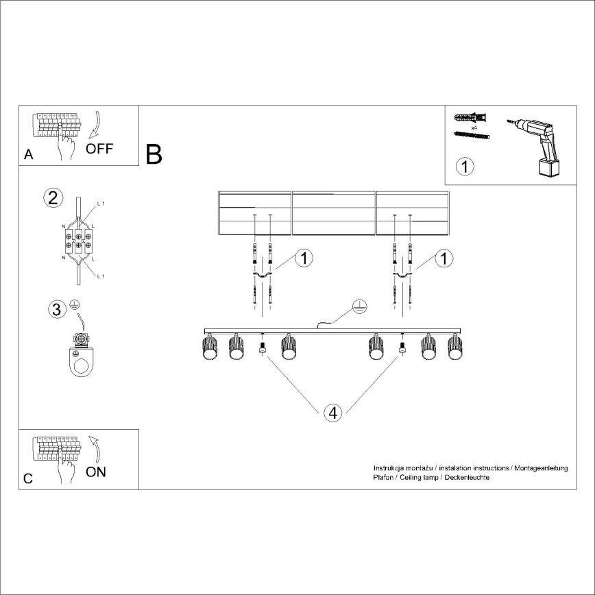 Brilagi - Oświetlenie punktowe CRESTO 6xGU10/10W/230V białe