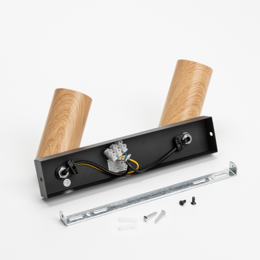 Brilagi - Oświetlenie punktowe SELE 2xGU10/30W/230V czarny/dekor dębu