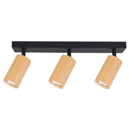 Brilagi - Oświetlenie punktowe SELE 3xGU10/30W/230V czarny/dekor dębu