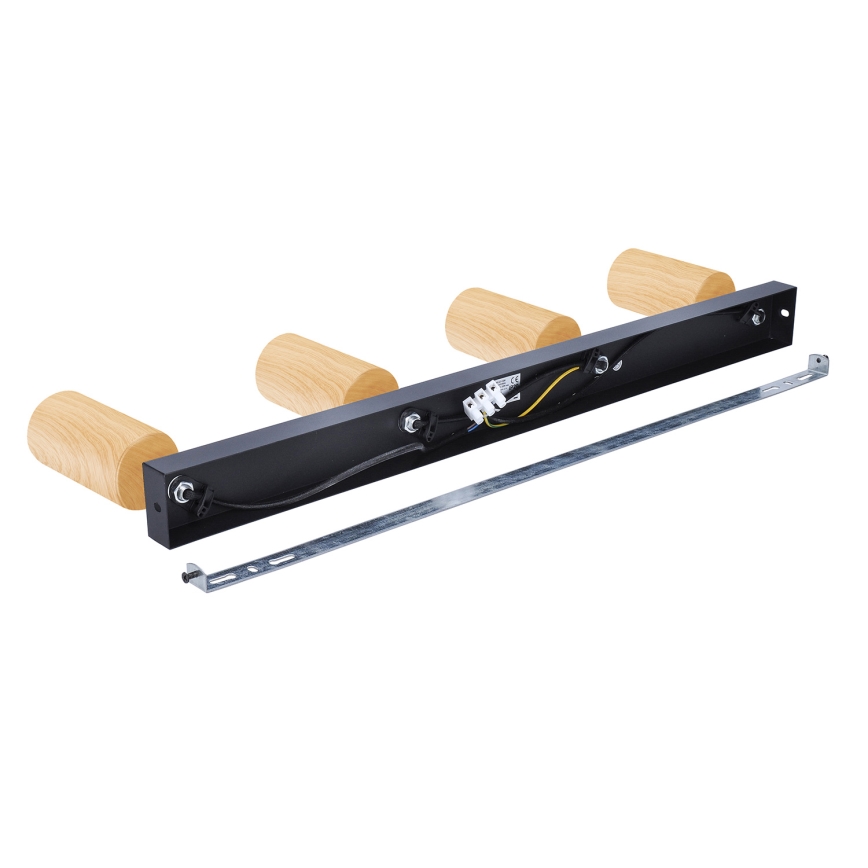 Brilagi - Oświetlenie punktowe SELE 4xGU10/30W/230V czarny/dekor dębu