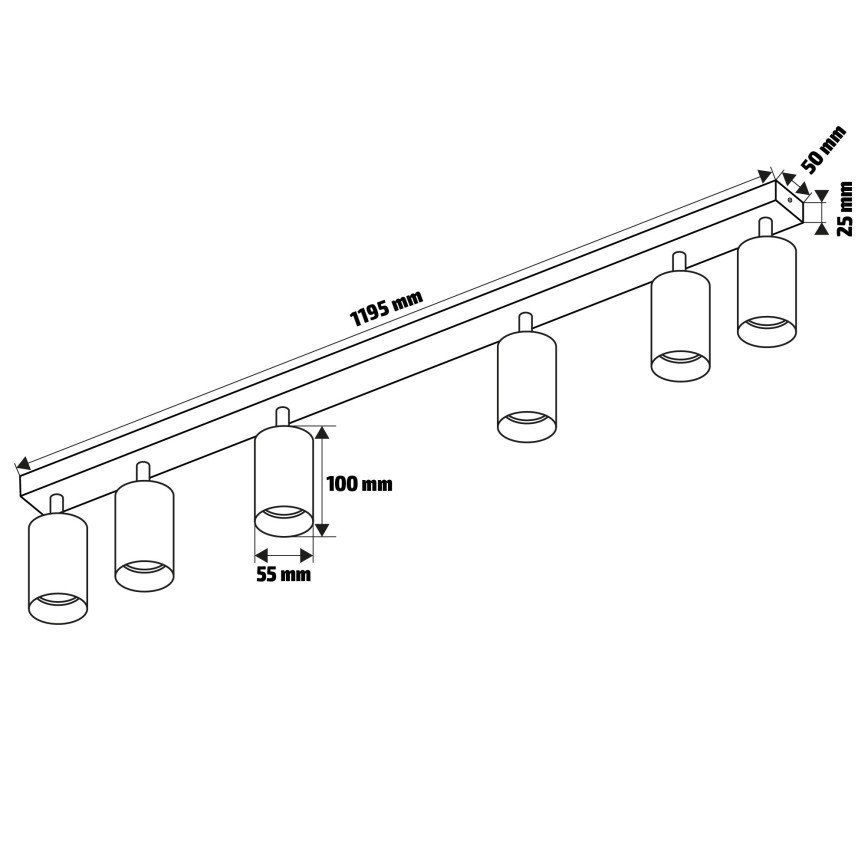 Brilagi - Oświetlenie punktowe SELE 6xGU10/30W/230V czarne/złote