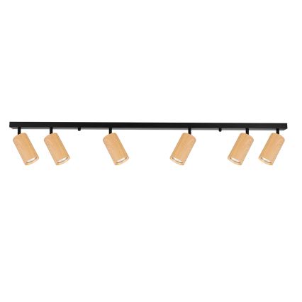 Brilagi - Oświetlenie punktowe SELE 6xGU10/30W/230V czarny/dekor dębu