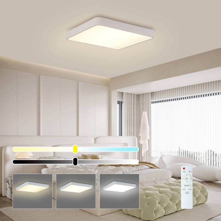 Brilagi - LED Plafon ściemnialny POOL LED/36W/230V 3000-6000K 40x40 cm biały + pilot zdalnego sterowania