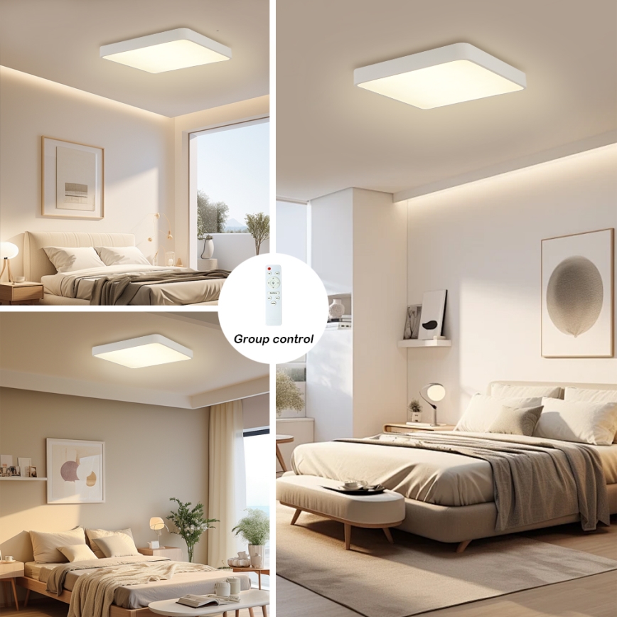 Brilagi - LED Plafon ściemnialny POOL LED/36W/230V 3000-6000K 40x40 cm biały + pilot zdalnego sterowania