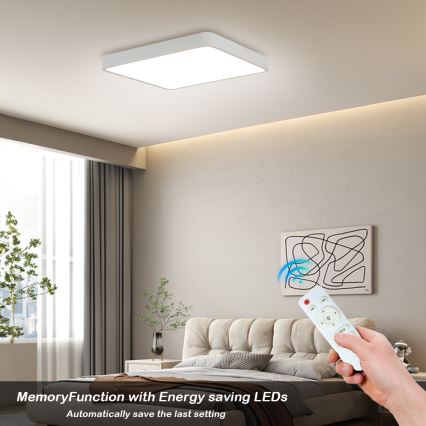 Brilagi - LED Plafon ściemnialny POOL LED/36W/230V 3000-6000K 40x40 cm biały + pilot zdalnego sterowania