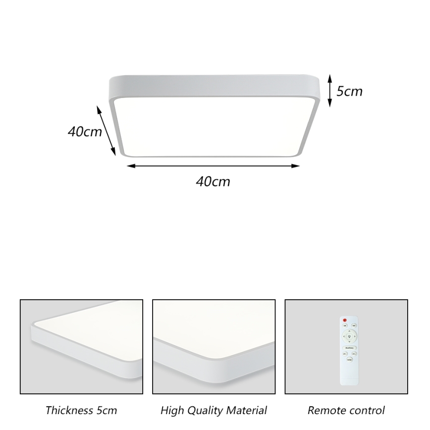 Brilagi - LED Plafon ściemnialny POOL LED/36W/230V 3000-6000K 40x40 cm biały + pilot zdalnego sterowania
