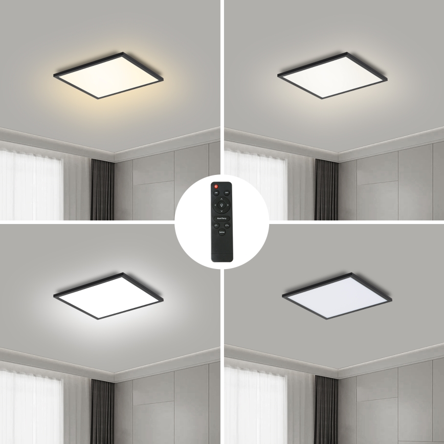 Brilagi - LED Plafon ściemnialny SLIMFRAME LED/25W/230V 30x30 cm 3000-6000K czarny + pilot zdalnego sterowania