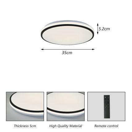 Brilagi - LED Plafon ściemnialny SMART LED/28W/230V 3000-6000K śr. 35 cm Wi-Fi Tuya + pilot zdalnego sterowania