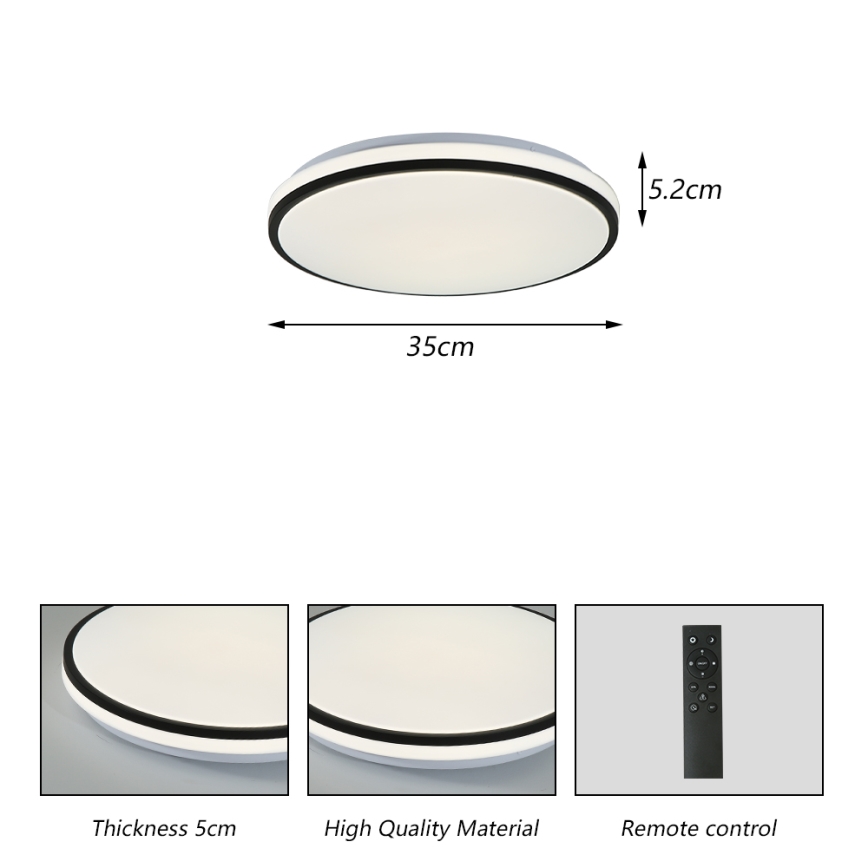 Brilagi - LED Plafon ściemnialny SMART LED/28W/230V 3000-6000K śr. 35 cm Wi-Fi Tuya + pilot zdalnego sterowania