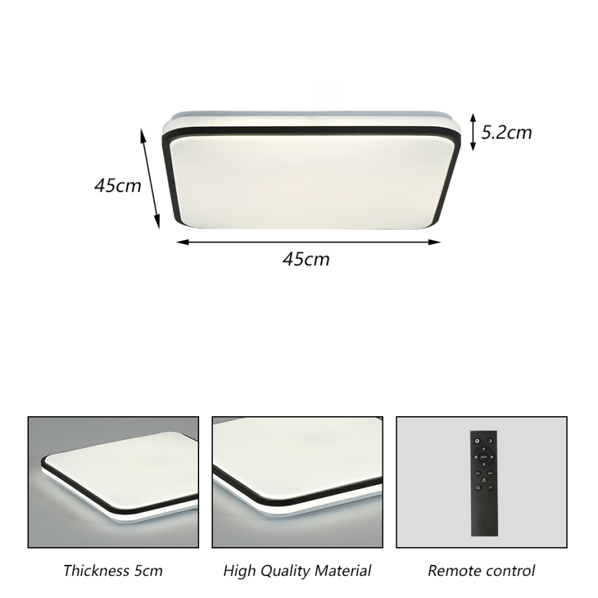 Brilagi - LED Plafon ściemnialny SMART LED/36W/230V 3000-6000K 45x45 cm Wi-Fi Tuya + pilot zdalnego sterowania