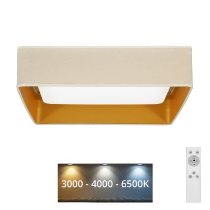 Brilagi - LED Plafon ściemnialny VELVET SQUARE LED/24W/230V 3000/4000/6500K + pilot zdalnego sterowania kremowy