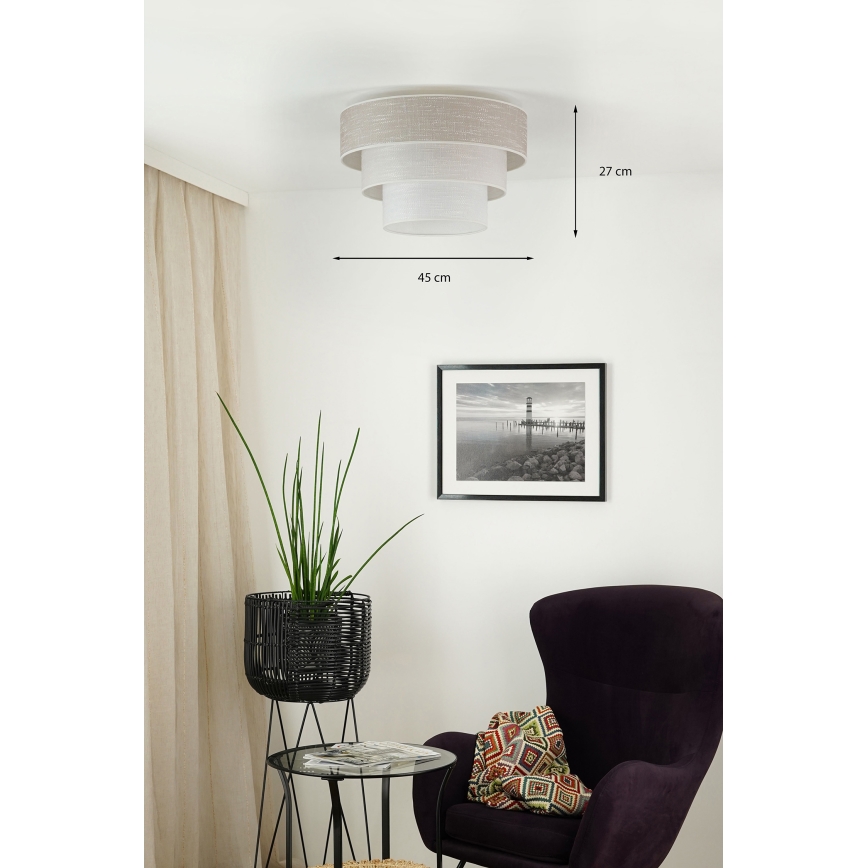 Brilagi - Plafon ALASKA LUNETA 1xE27/15W/230V śr. 45 cm szary/kremowy