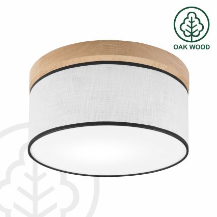 Brilagi - Plafon BELLADONNA 1xE27/15W/230V śr. 30 cm biały/dąb