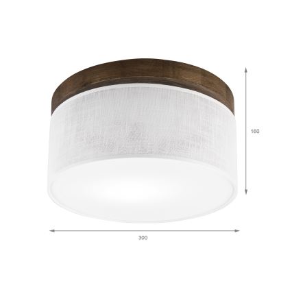 Brilagi - Plafon BELLADONNA 1xE27/15W/230V śr. 30 cm biały/dąb