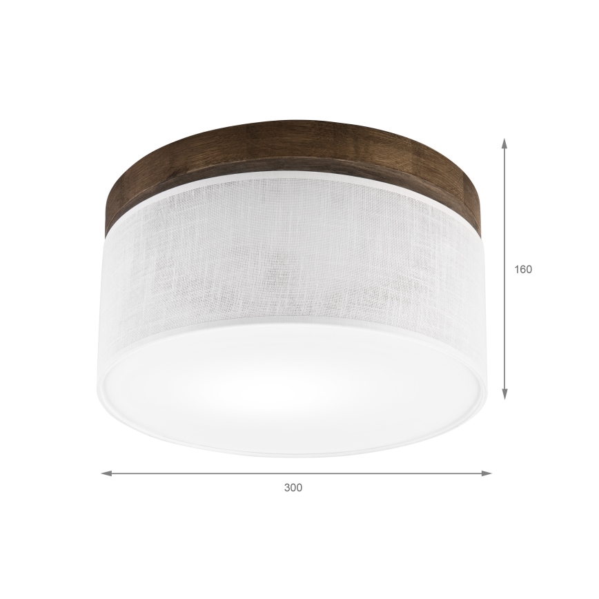 Brilagi - Plafon BELLADONNA 1xE27/15W/230V śr. 30 cm biały/dąb