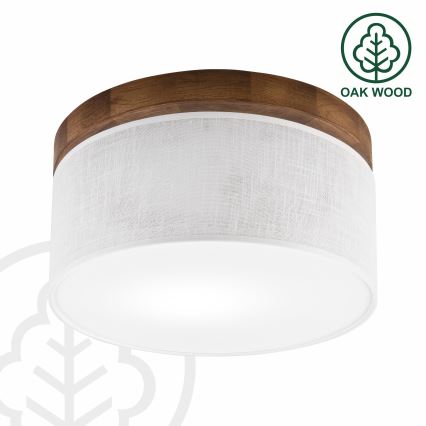 Brilagi - Plafon BELLADONNA 1xE27/15W/230V śr. 30 cm biały/dąb wiśnia