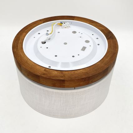 Brilagi - Plafon BELLADONNA 1xE27/15W/230V śr. 30 cm biały/dąb wiśnia