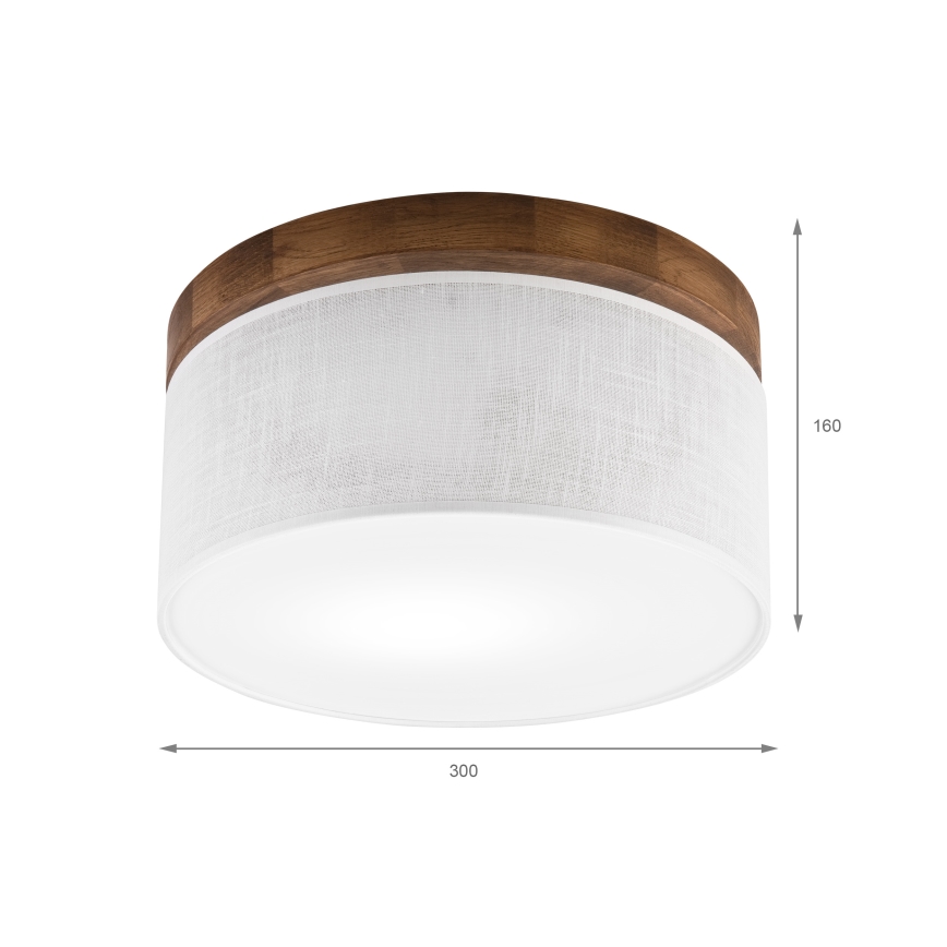 Brilagi - Plafon BELLADONNA 1xE27/15W/230V śr. 30 cm biały/dąb wiśnia