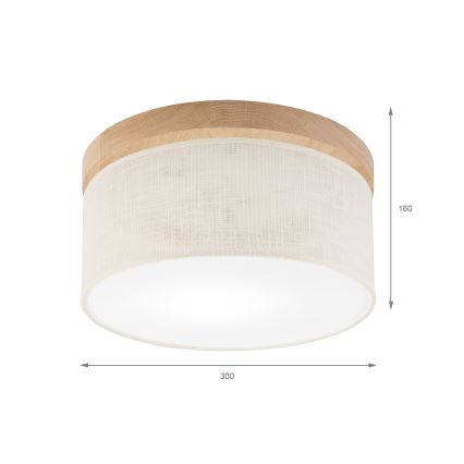 Brilagi - Plafon BELLADONNA 1xE27/15W/230V śr. 30 cm kremowy/dąb