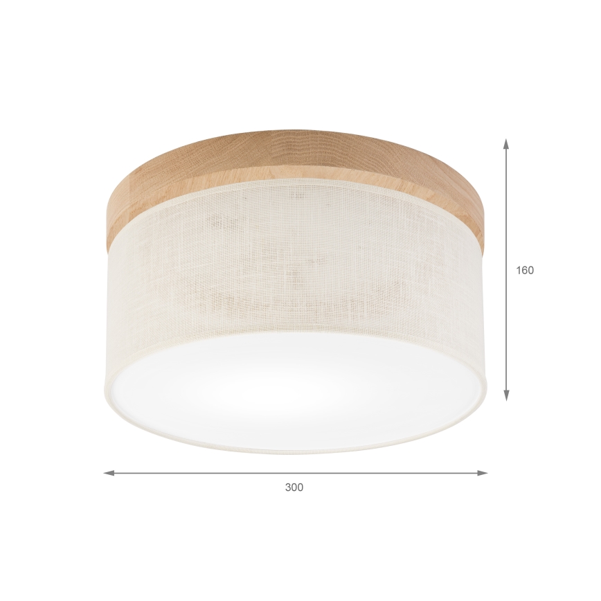 Brilagi - Plafon BELLADONNA 1xE27/15W/230V śr. 30 cm kremowy/dąb