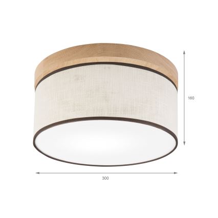 Brilagi - Plafon BELLADONNA 1xE27/15W/230V śr. 30 cm kremowy/dąb