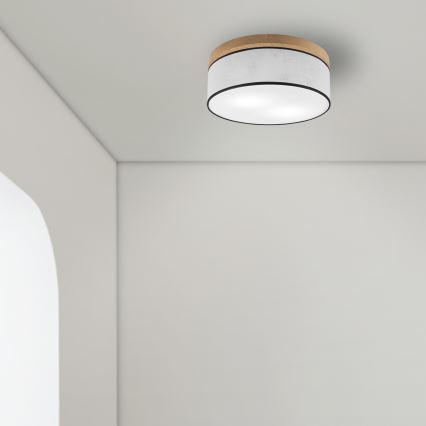 Brilagi - Plafon BELLADONNA 2xE27/15W/230V śr. 40 cm biały/dąb
