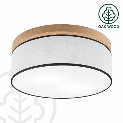 Brilagi - Plafon BELLADONNA 2xE27/15W/230V śr. 40 cm biały/dąb