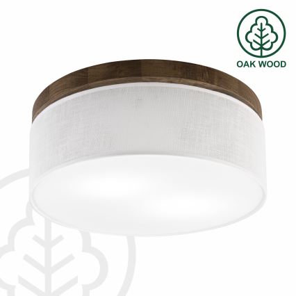 Brilagi - Plafon BELLADONNA 2xE27/15W/230V śr. 40 cm biały/dąb