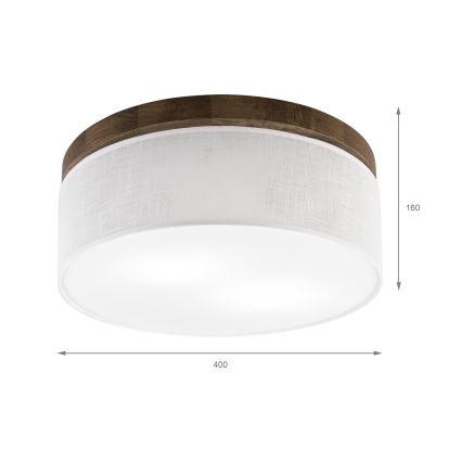 Brilagi - Plafon BELLADONNA 2xE27/15W/230V śr. 40 cm biały/dąb