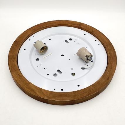Brilagi - Plafon BELLADONNA 2xE27/15W/230V śr. 40 cm biały/dąb wiśnia