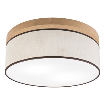 Brilagi - Plafon BELLADONNA 2xE27/15W/230V śr. 40 cm kremowy/dąb