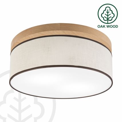 Brilagi - Plafon BELLADONNA 2xE27/15W/230V śr. 40 cm kremowy/dąb