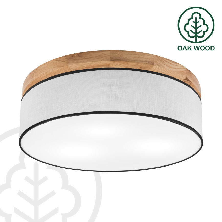 Brilagi - Plafon BELLADONNA 3xE27/15W/230V śr. 50 cm biały/dąb