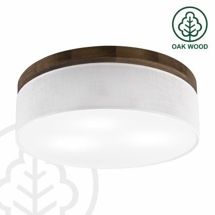 Brilagi - Plafon BELLADONNA 3xE27/15W/230V śr. 50 cm biały/dąb