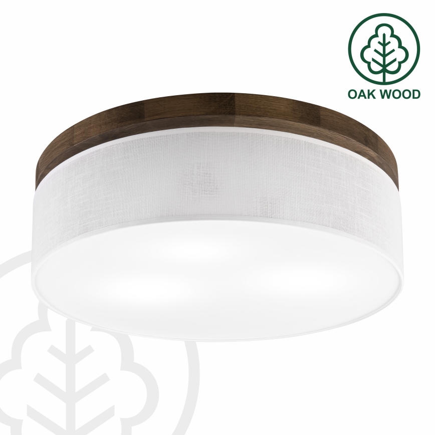 Brilagi - Plafon BELLADONNA 3xE27/15W/230V śr. 50 cm biały/dąb