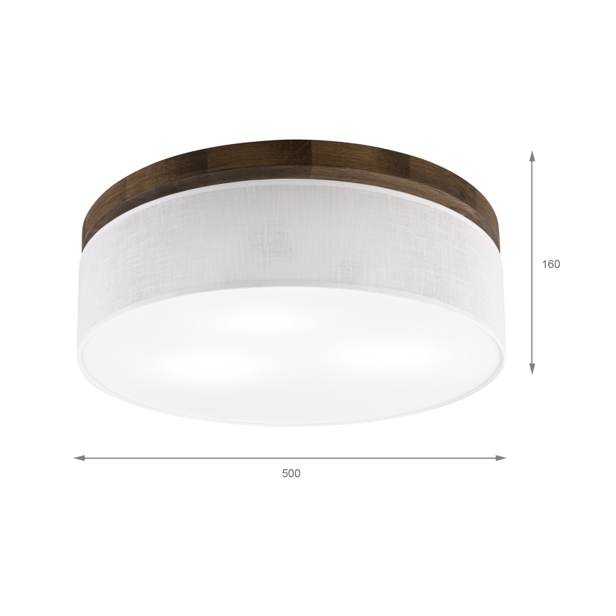 Brilagi - Plafon BELLADONNA 3xE27/15W/230V śr. 50 cm biały/dąb