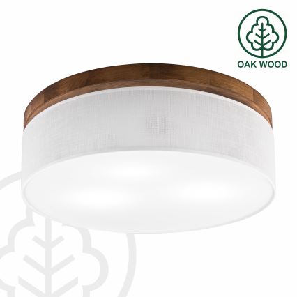 Brilagi - Plafon BELLADONNA 3xE27/15W/230V śr. 50 cm biały/dąb wiśnia