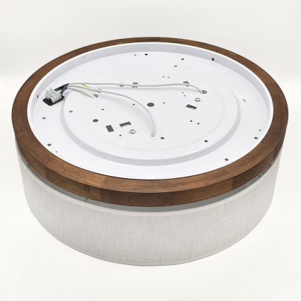 Brilagi - Plafon BELLADONNA 3xE27/15W/230V śr. 50 cm biały/dąb wiśnia
