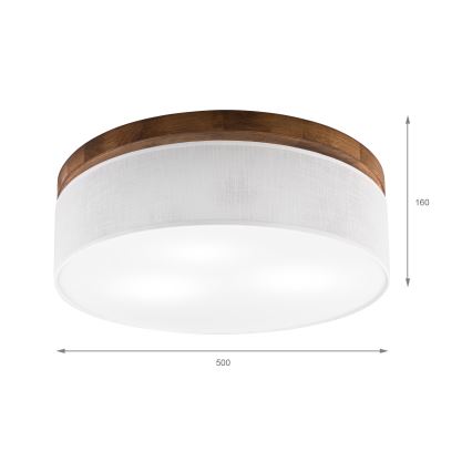 Brilagi - Plafon BELLADONNA 3xE27/15W/230V śr. 50 cm biały/dąb wiśnia