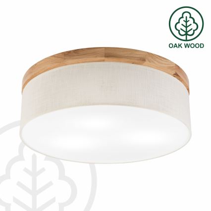 Brilagi - Plafon BELLADONNA 3xE27/15W/230V śr. 50 cm kremowy/dąb
