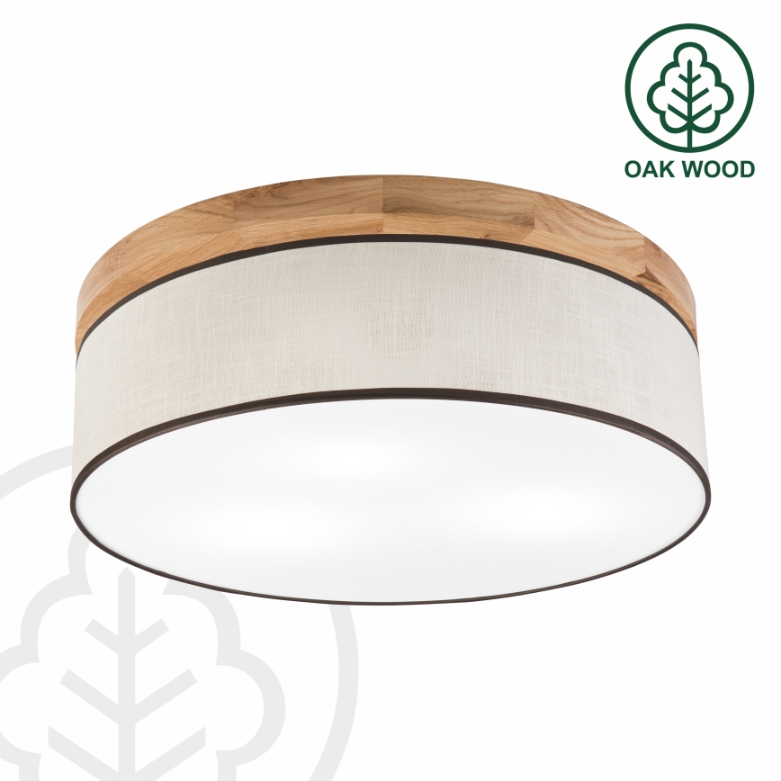 Brilagi - Plafon BELLADONNA 3xE27/15W/230V śr. 50 cm kremowy/dąb