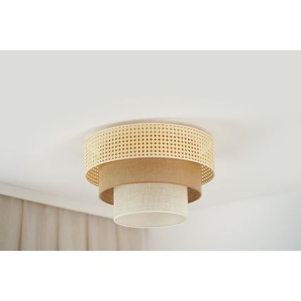 Brilagi - Plafon CEDAR LUNETA 1xE27/15W/230V śr. 45 beżowy/brązowy/kremowy