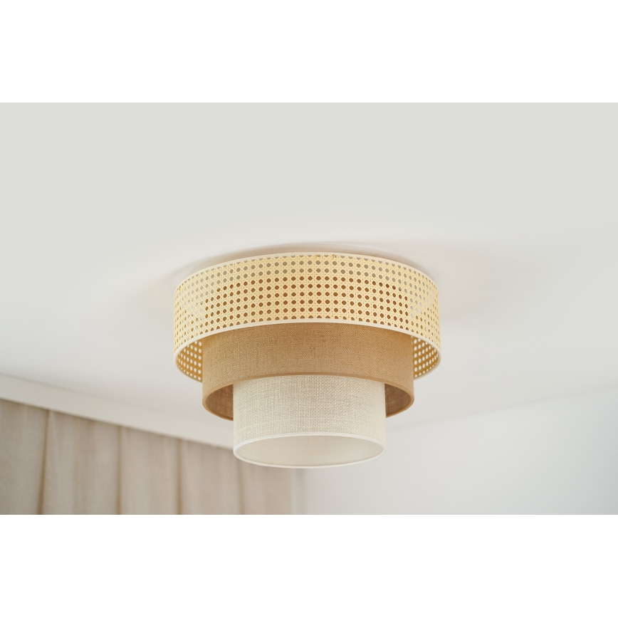 Brilagi - Plafon CEDAR LUNETA 1xE27/15W/230V śr. 45 beżowy/brązowy/kremowy
