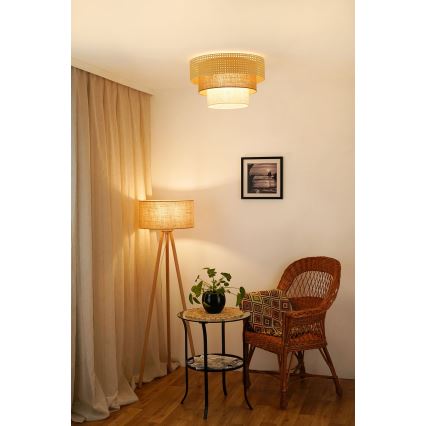 Brilagi - Plafon CEDAR LUNETA 1xE27/15W/230V śr. 45 beżowy/brązowy/kremowy