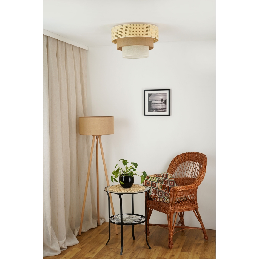 Brilagi - Plafon CEDAR LUNETA 1xE27/15W/230V śr. 45 beżowy/brązowy/kremowy