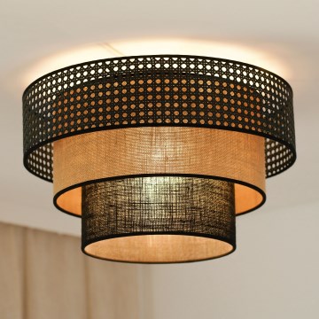 Brilagi - Plafon DAKOTA LUNETA 1xE27/15W/230V śr. 45 cm czarny/beżowy