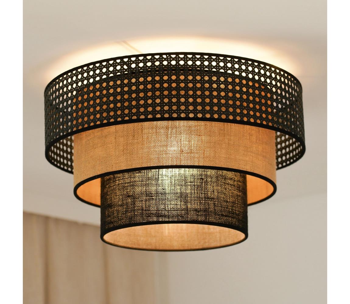 Brilagi - Plafon DAKOTA LUNETA 1xE27/15W/230V śr. 45 cm czarny/beżowy
