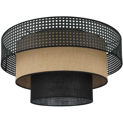 Brilagi - Plafon DAKOTA LUNETA 1xE27/15W/230V śr. 45 cm czarny/beżowy